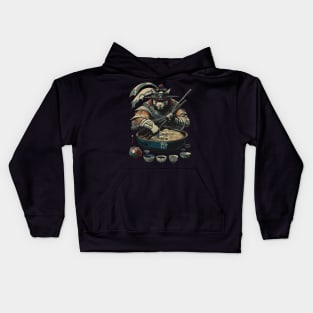 Samurai Cat Ramen Chef - Traditional Japanese Art Kids Hoodie